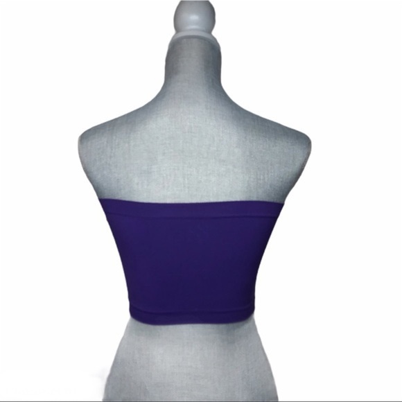 PURPLE longline bandeau bralette One size New - Picture 2 of 3